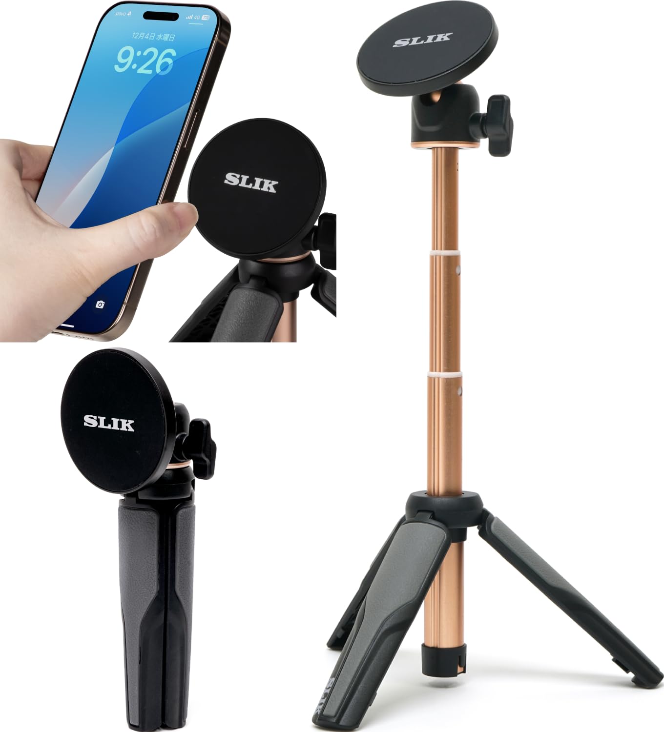 にゃんページ Amazon | スリック スマホ三脚 マグネポッド ブラック Magsafe対応